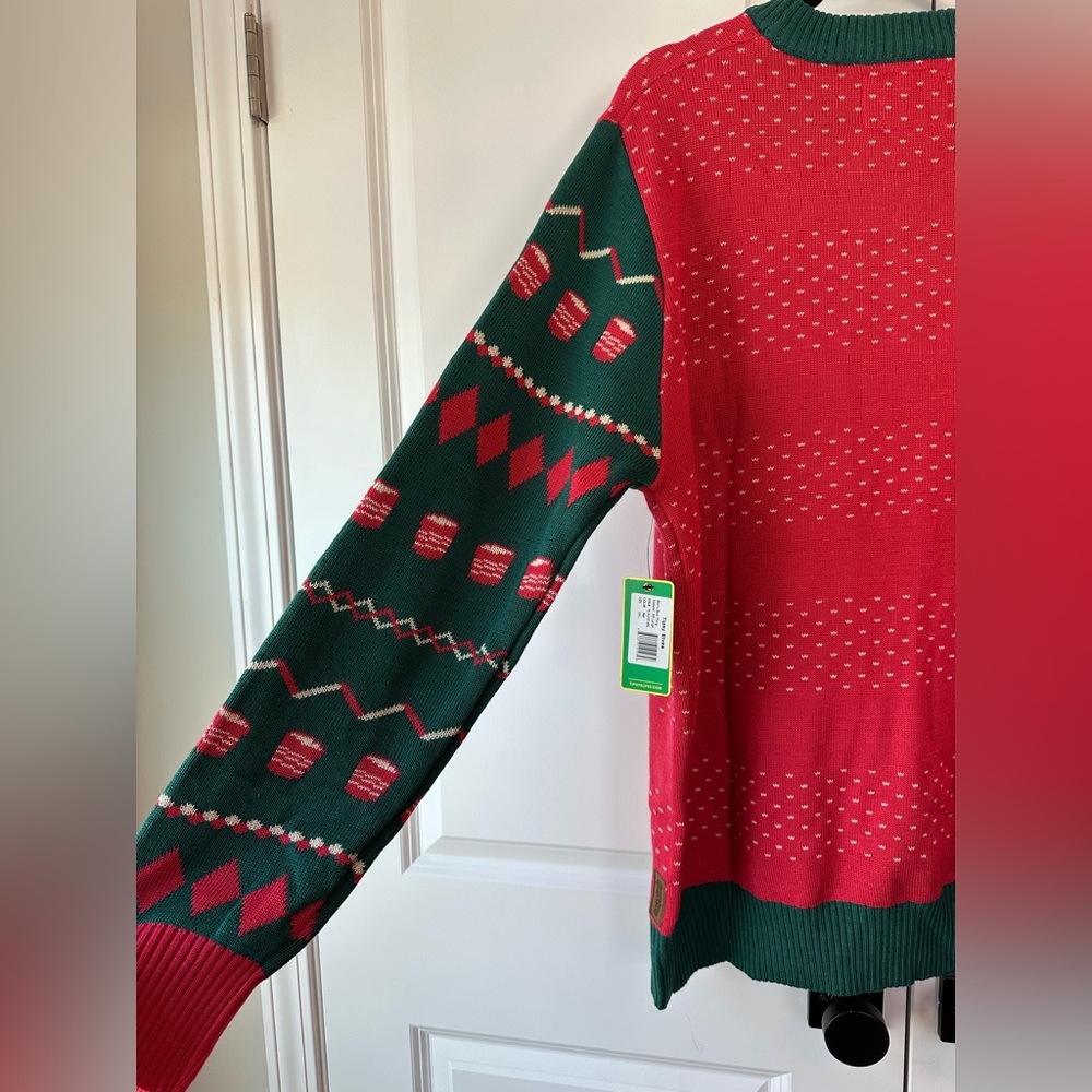 Tipsy Elves Men’s Beer Pong Christmas Tree Ugly Christmas Sweater NWT (Sz XXL) - Picture 3 of 9